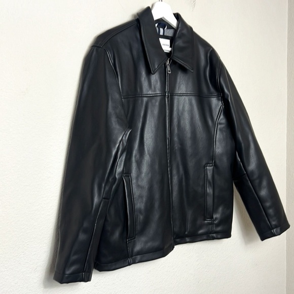 COLE HAAN Vegan Leather Shirt Collar Jacket - Picture 3 of 11